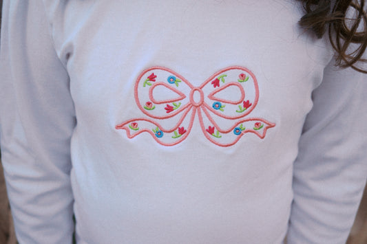 Maisie Embroidered Bow Top