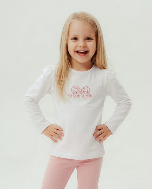 Maisie Embroidered Bow Top