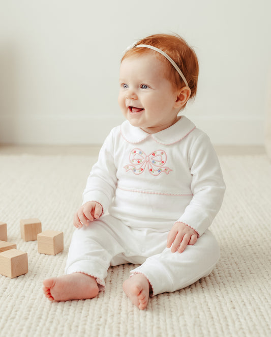 Teddy Playsuit - Bow
