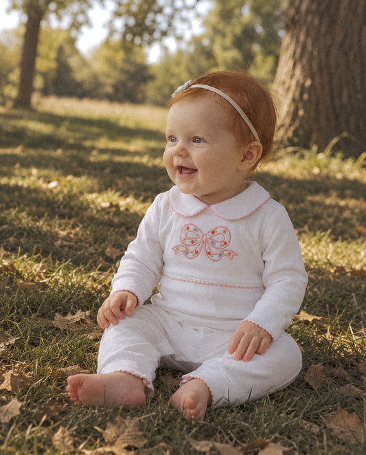 Teddy Playsuit - Bow