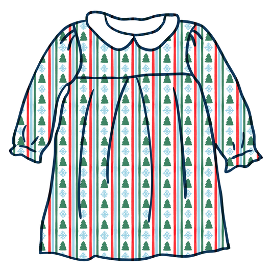 *Preorder* Bella Dress - Winter Stripes
